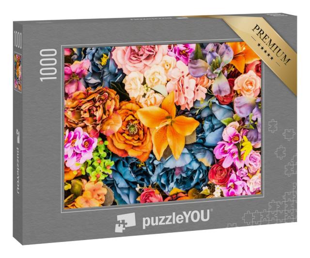 Puzzle 1000 Teile „Bunte Blumen in Nahaufnahme“