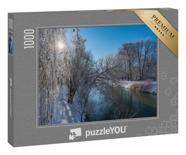 Puzzle 1000 Teile „Sonniger Wintertag an der Spree in Cottbus , Brandenburg“
