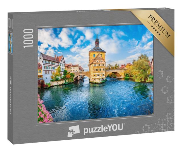 Puzzle 1000 Teile „Altstadt von Bamberg mit viel Fachwerk, Bayern, Deutschland“