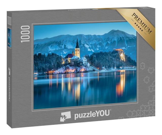 Puzzle 1000 Teile „Blick auf den Bleder See mit Burg, Slowenien“