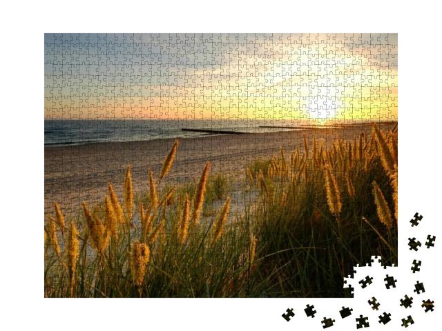 Puzzle 1000 Teile „Ostsee, Dünen an einem Sandstrand, Kolobrzeg, Polen“
