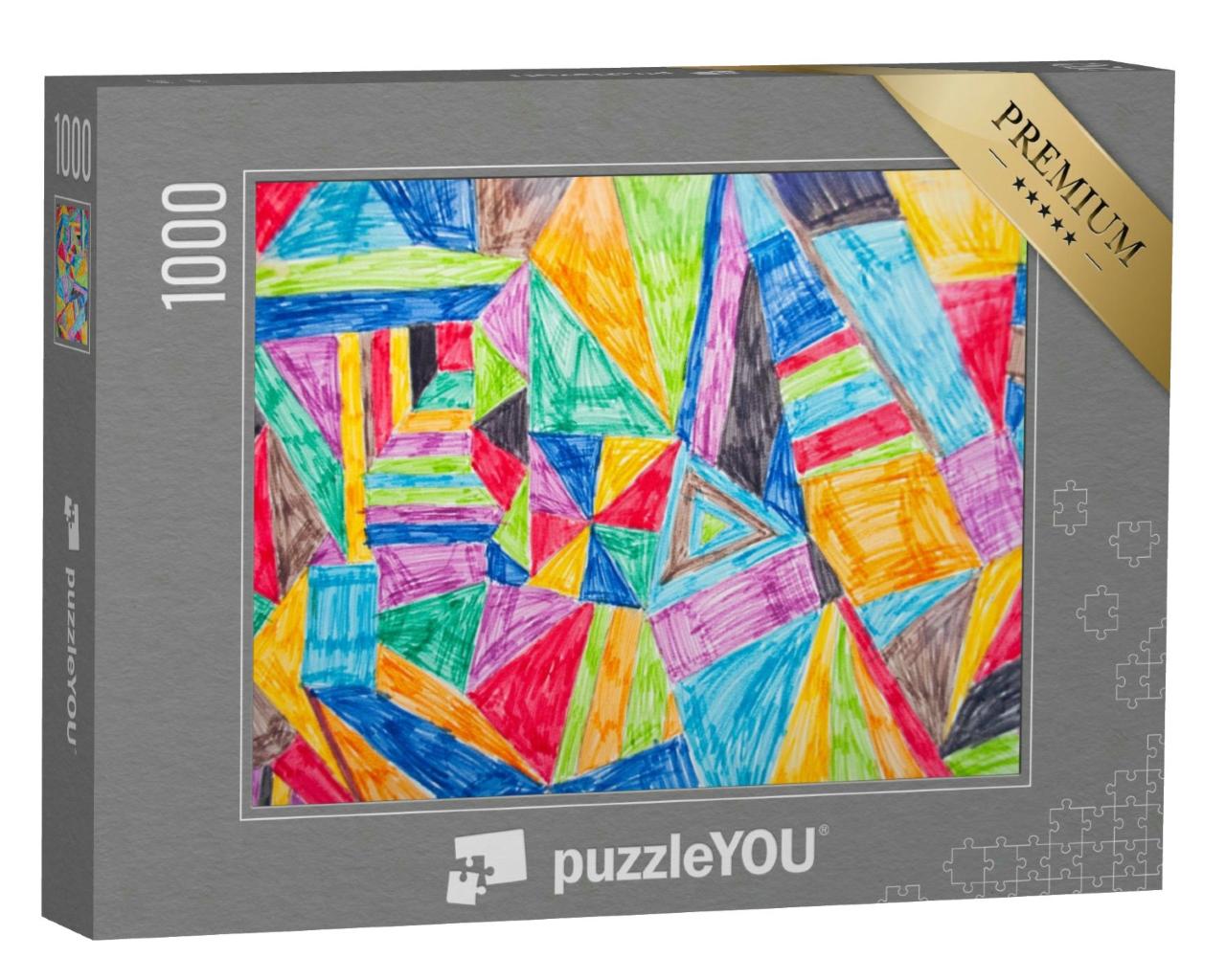 Puzzle 1000 Teile „Bunter Hintergrund, fantasievoll und selbstgemalt“