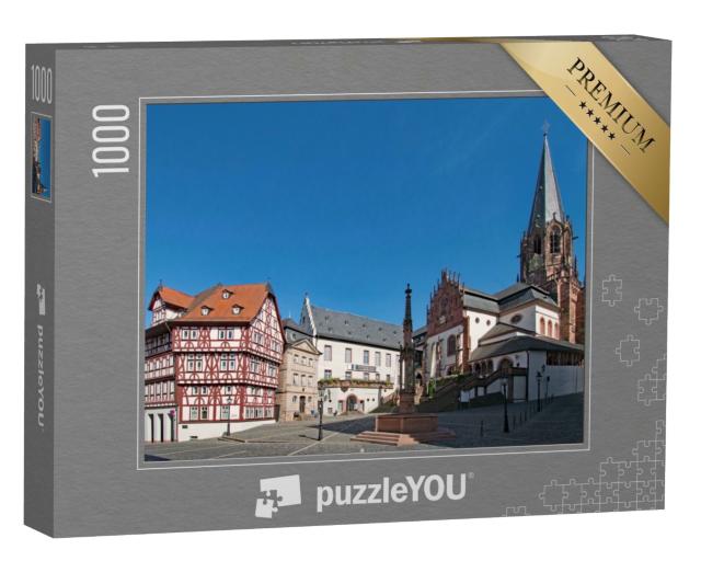 Puzzle 1000 Teile „Basilika in der Altstadt von Aschaffenburg, Deutschland“