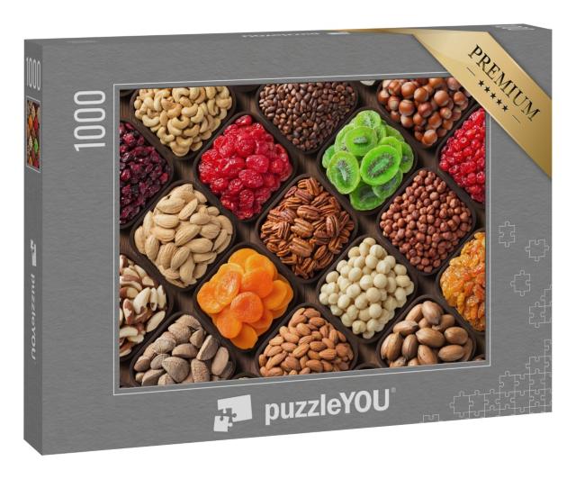 Puzzle 1000 Teile „Auswahl an gesunden und leckeren Snacks“
