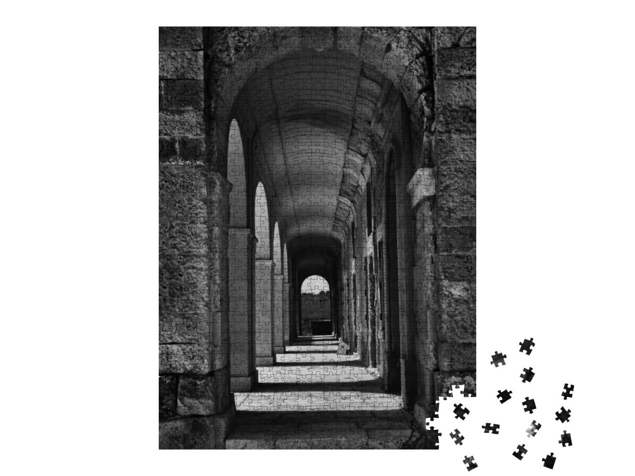 Puzzle 1000 Teile „Steinkorridor mit Säulen, Fort Manoel, Malta “
