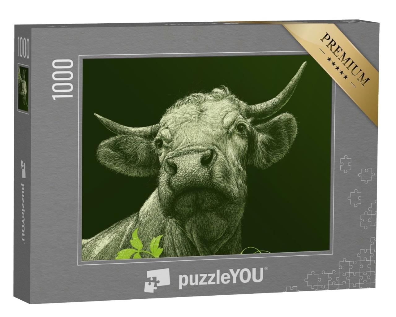 Puzzle 1000 Teile „Kuh“