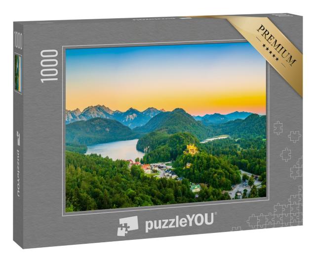 Puzzle 1000 Teile „Alpsee mit Schloss Hohenschwangau bei Sonnenaufgang, Bayern “