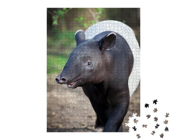 Puzzle 1000 Teile „Nahaufnahme Malaiischer Tapir“