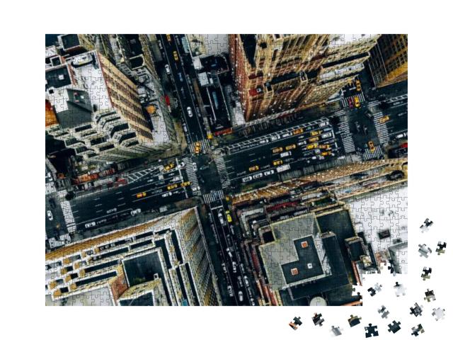 Puzzle 1000 Teile „Vogelperspektive: New York Downtown“