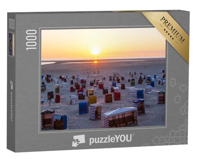 Puzzle 1000 Teile „Strandkörbe am Strand von Borkum“