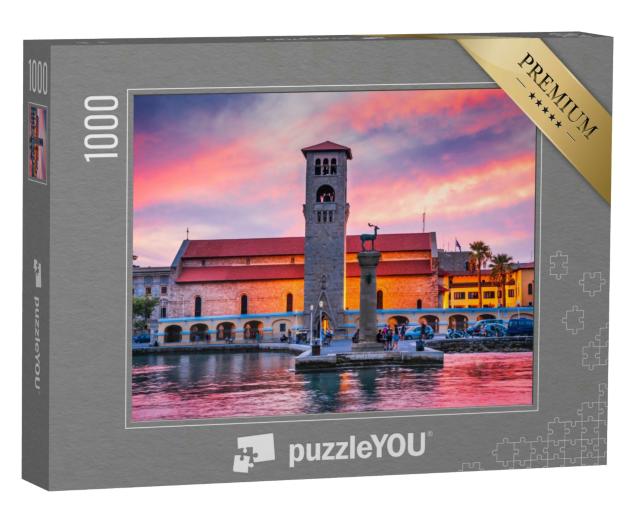 Puzzle 1000 Teile „Schöner Sonnenuntergang auf Rhodos, Griechenland“