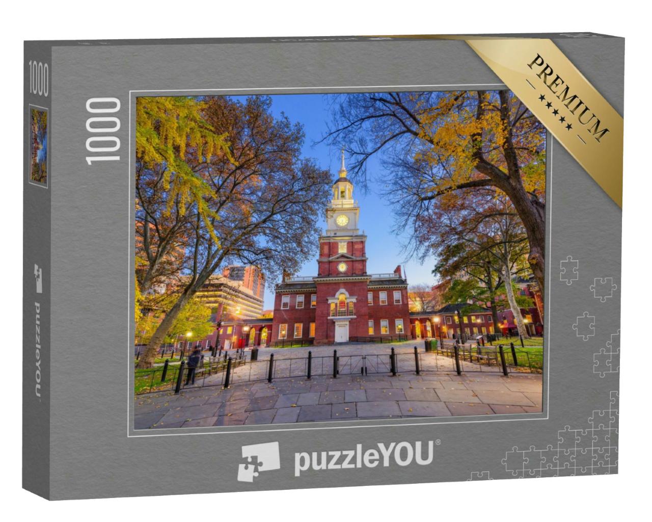 Puzzle 1000 Teile „Independence Hall im Herbst, Philadelphia, Pennsylvania, USA“