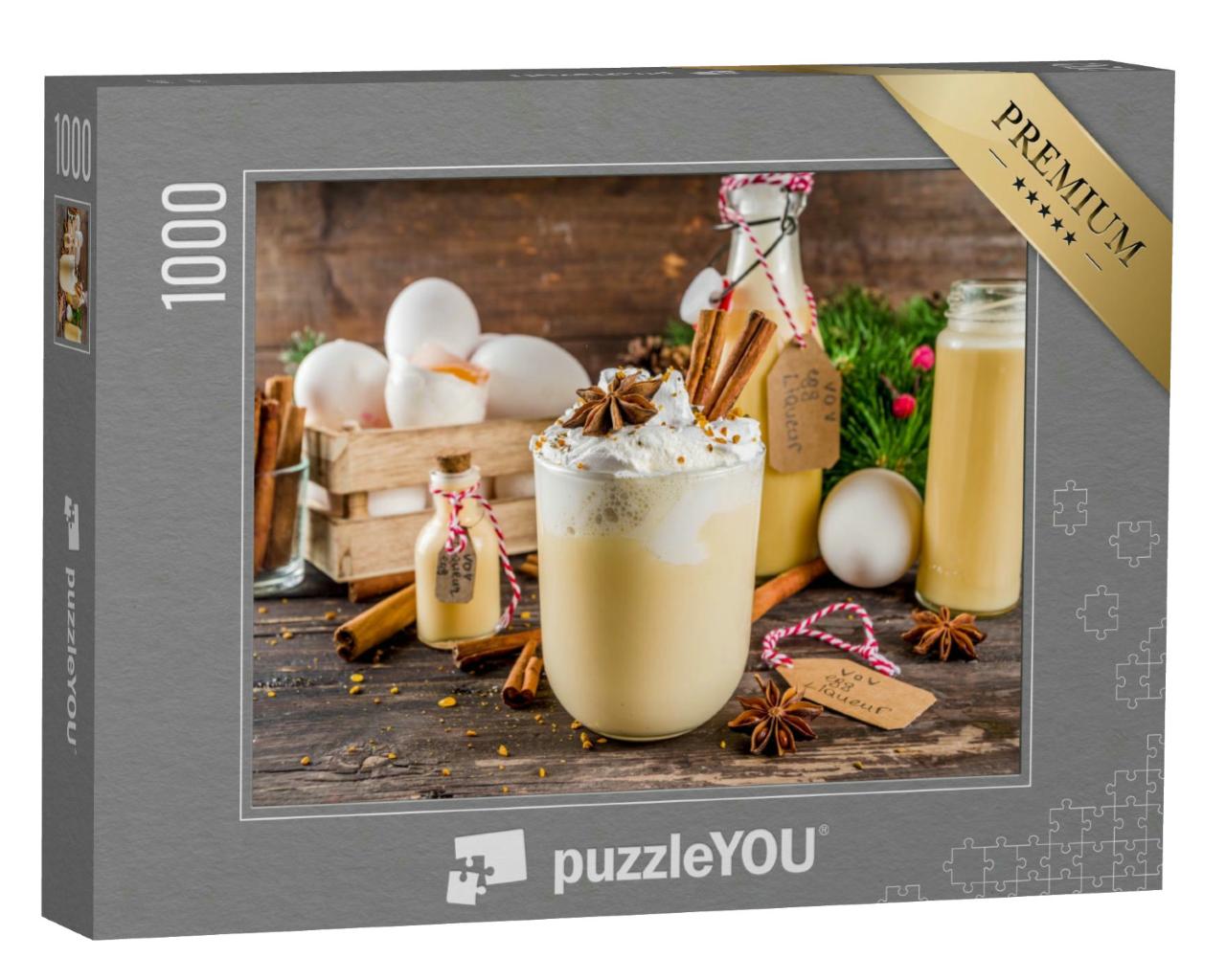 Puzzle 1000 Teile „Weihnachtscocktail Bombardino Livigno mit Eierlikör und Rum“
