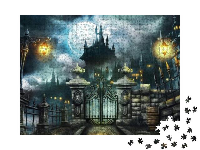Puzzle 1000 Teile „ Halloween-Schloss“
