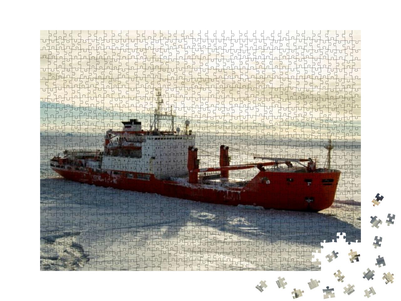 Puzzle 1000 Teile „Expeditionsschiff im antarktischen Meer“