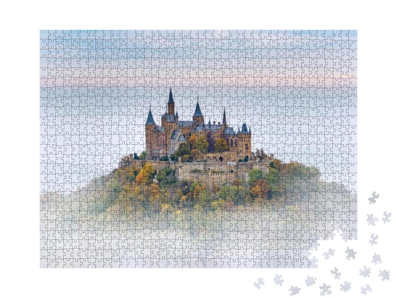 Puzzle 1000 Teile „Deutsche Burg Hohenzollern über Wolken“