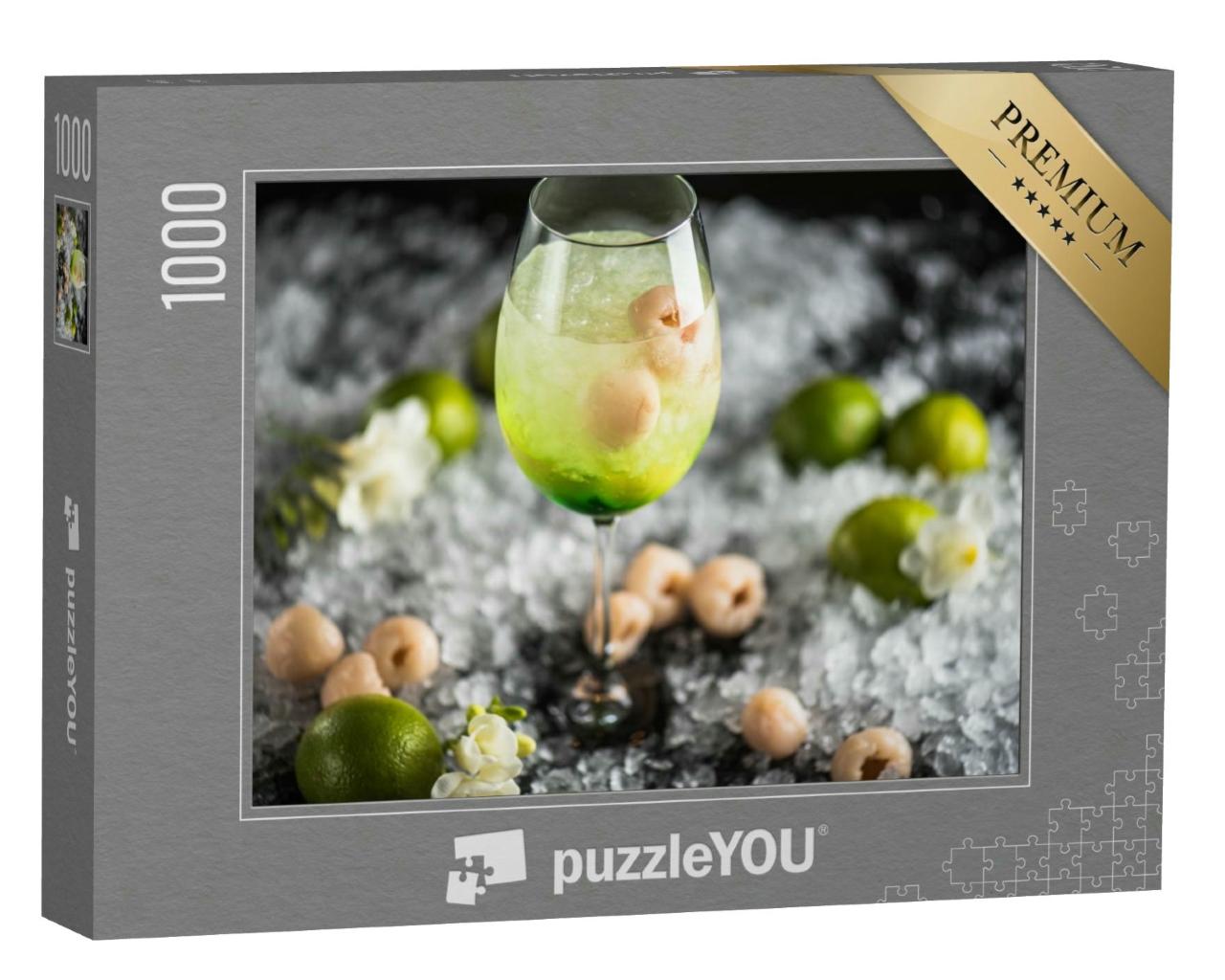 Puzzle 1000 Teile „Erfrischender Cocktail mit Limette und Litschi“
