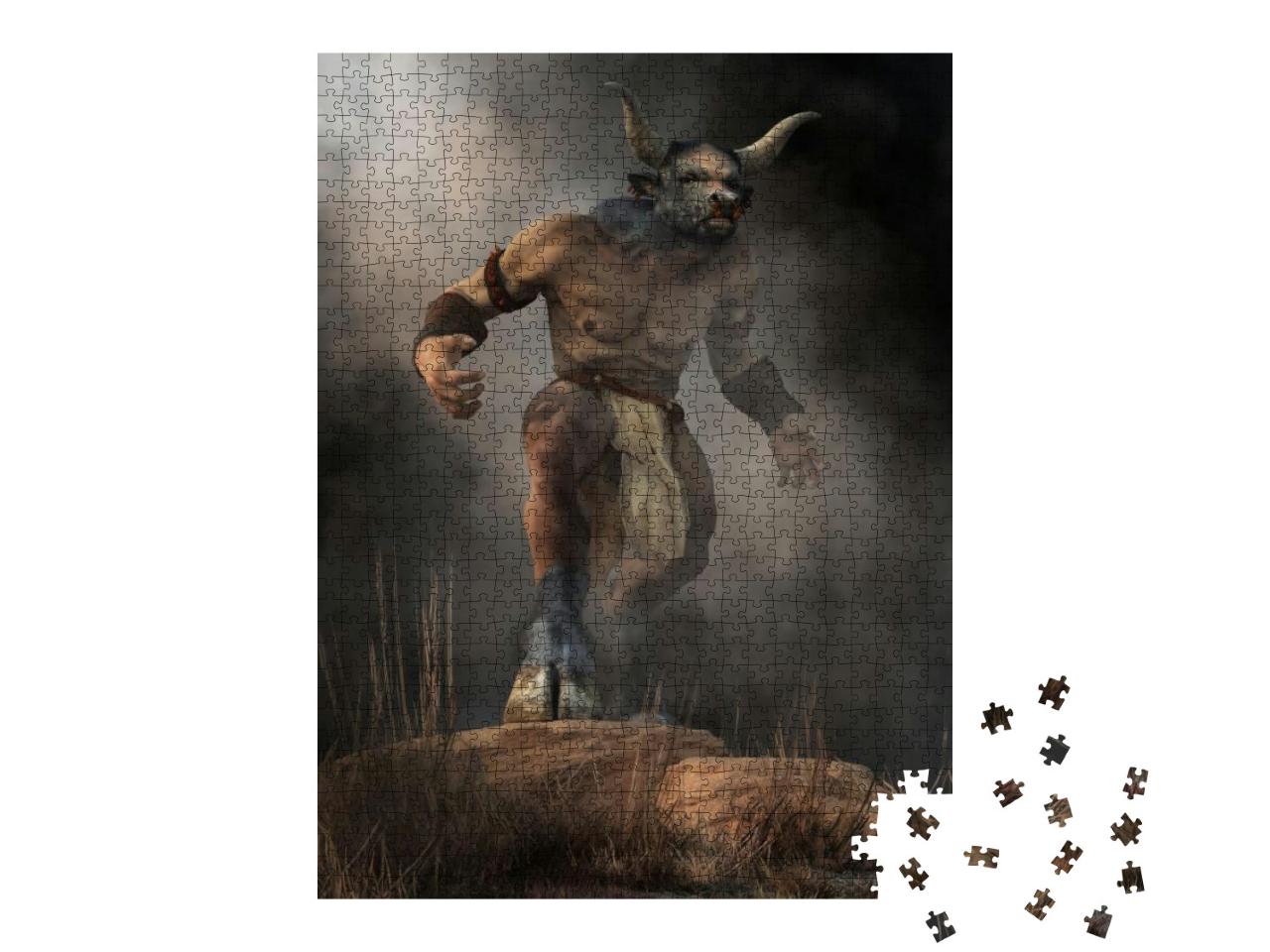 Puzzle 1000 Teile „Der Minotaurus; halb Mensch, halb Stier“