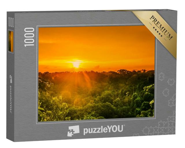 Puzzle 1000 Teile „Blick auf den Sonnenuntergang über dem Regenwald in Brasilien“