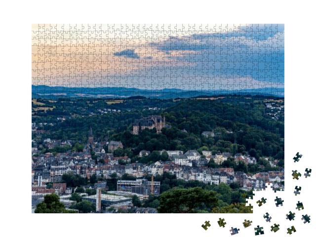 Puzzle 1000 Teile „Marburg an der Lahn mit Landgrafenschloss“
