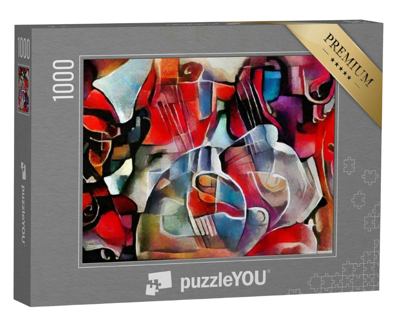 Puzzle 1000 Teile „Ein Strauß Blumen im Stil von Picasso und Kandinsky“