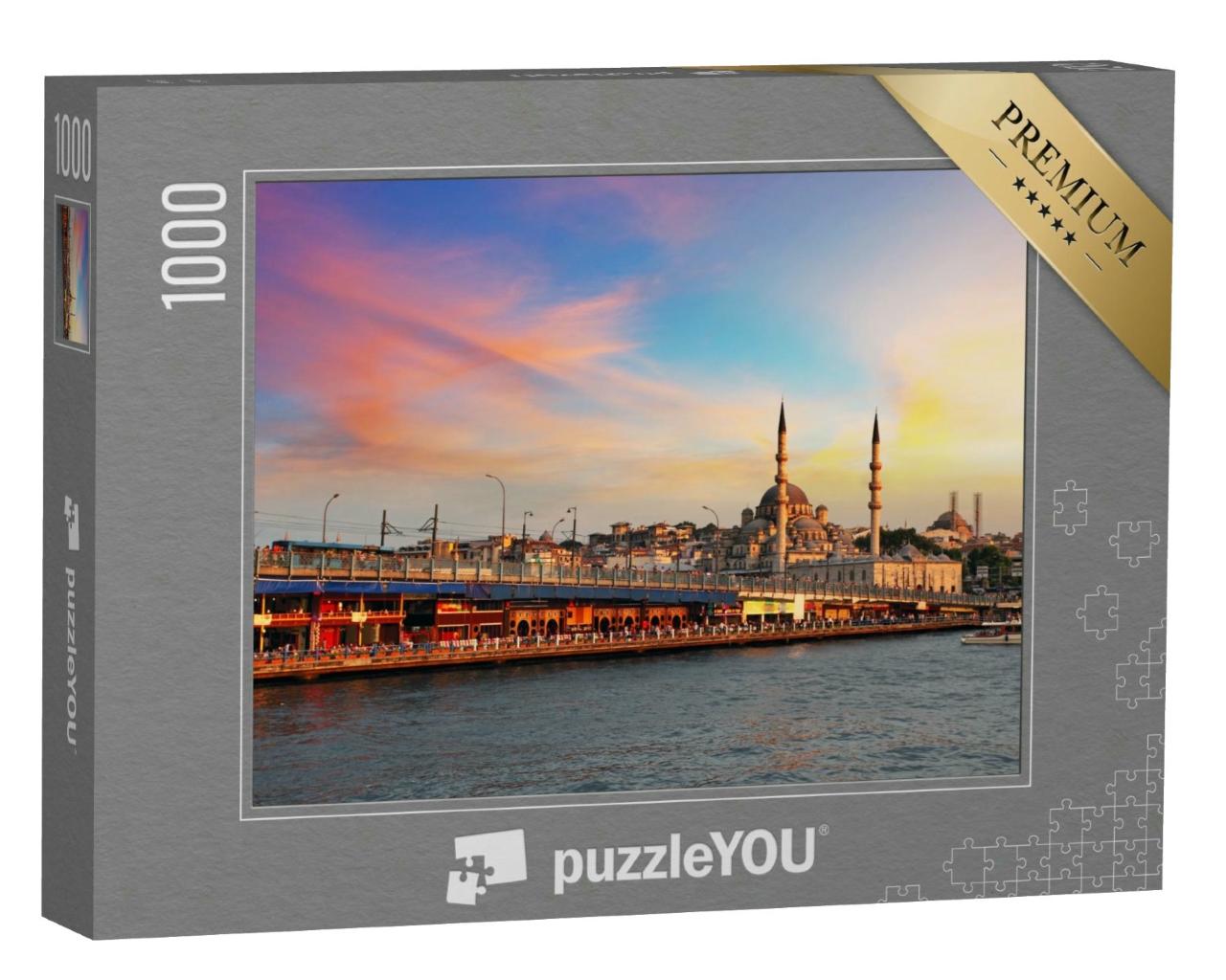 Puzzle 1000 Teile „Istanbul bei einem dramatischen Sonnenuntergang mit Sonne“