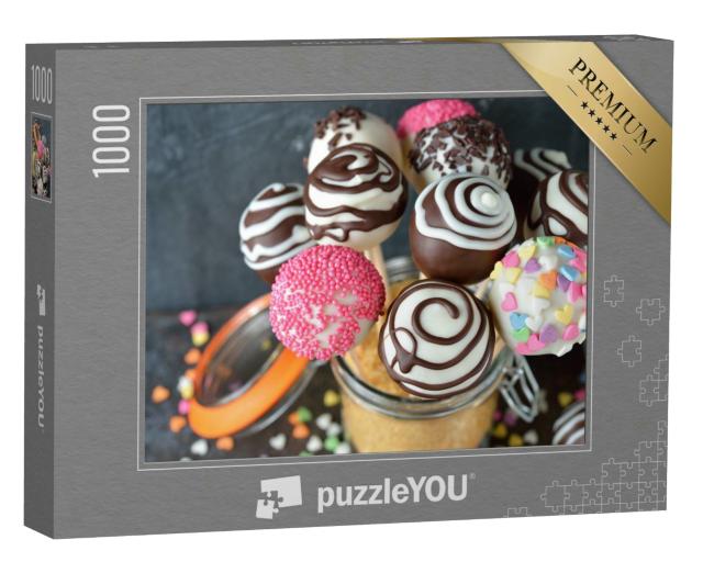 Puzzle 1000 Teile „Verschiedene Cake Pops, dekoriert “
