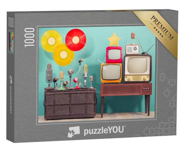 Puzzle 1000 Teile „Media und Musik im Retro-Style“