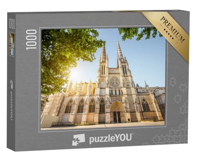 Puzzle 1000 Teile „Morgendlicher Blick auf die wunderschöne Pierre-Kathedrale in Bordeaux, Frankreich“