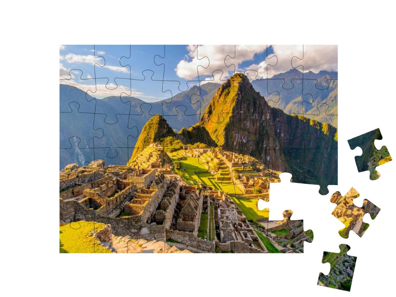 Puzzle 48 Teile „Peru, Südamerika: Machu Picchu, UNESCO-Weltkulturerbe“
