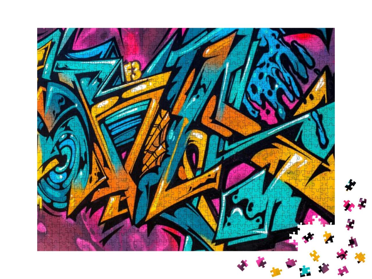 Puzzle 1000 Teile „Graffiti an den Wänden der Stadt“