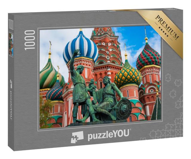 Puzzle 1000 Teile „Die Basilius-Kathedrale auf dem Roten Platz in Moskau, Russland“