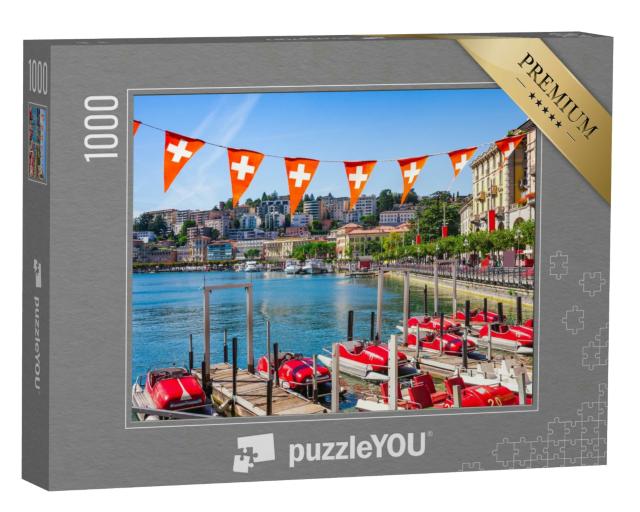 Puzzle 1000 Teile „Panoramablick auf den Luganersee“