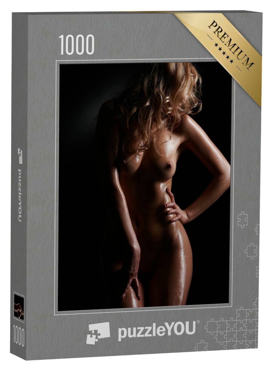 Puzzle 1000 Teile „Aktfotografie: Nackte blonde Frau“
