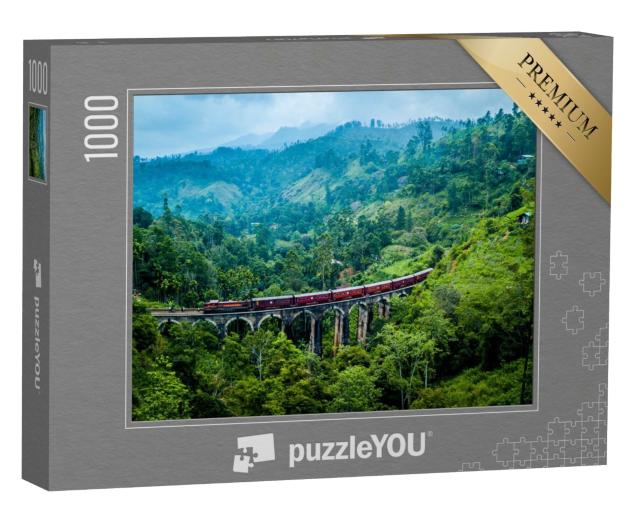 Puzzle 1000 Teile „Luftaufnahme der anmutigen Neun-Bogen-Brücke, Sri Lanka“