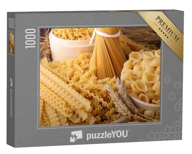 Puzzle 1000 Teile „Eine Auswahl von leckeren Nudeln“