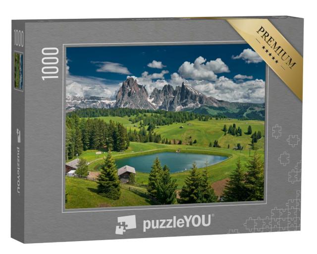 Puzzle 1000 Teile „Landschaft rund um die Seiser Alm, Dolomiten, Südtirol“