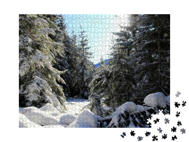 Puzzle 1000 Teile „Winterlandschaft - Vorarlberg Österreich“