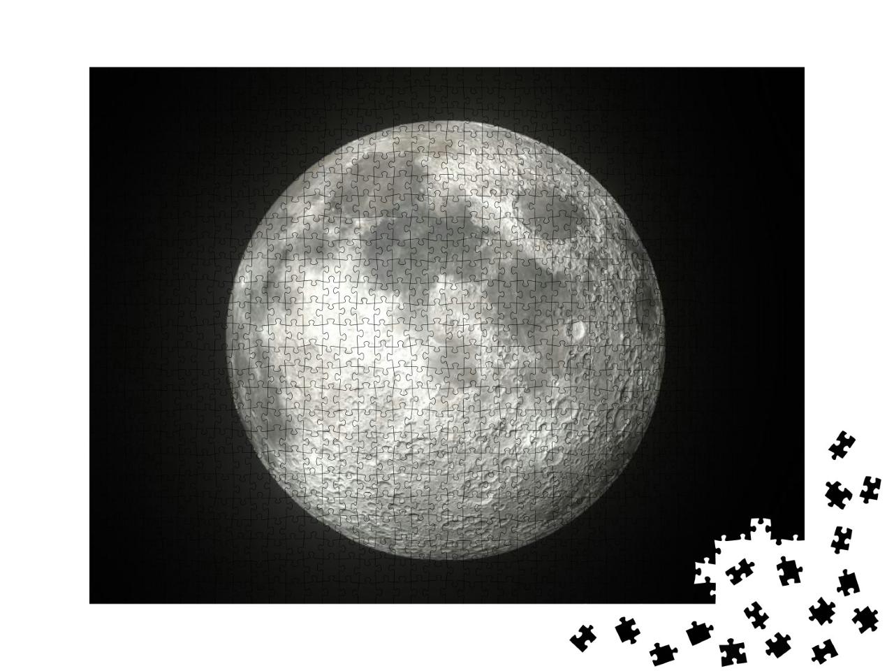 Puzzle 1000 Teile „Der leuchtende Mond im Weltall“