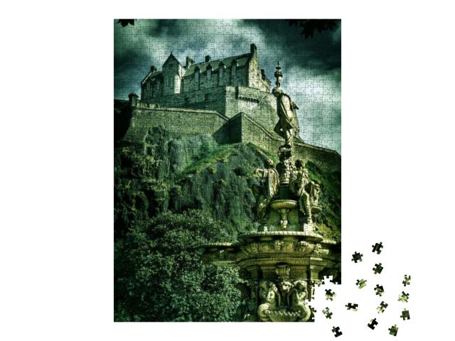 Puzzle 1000 Teile „Aufnahme von Edinburgh Castle, “