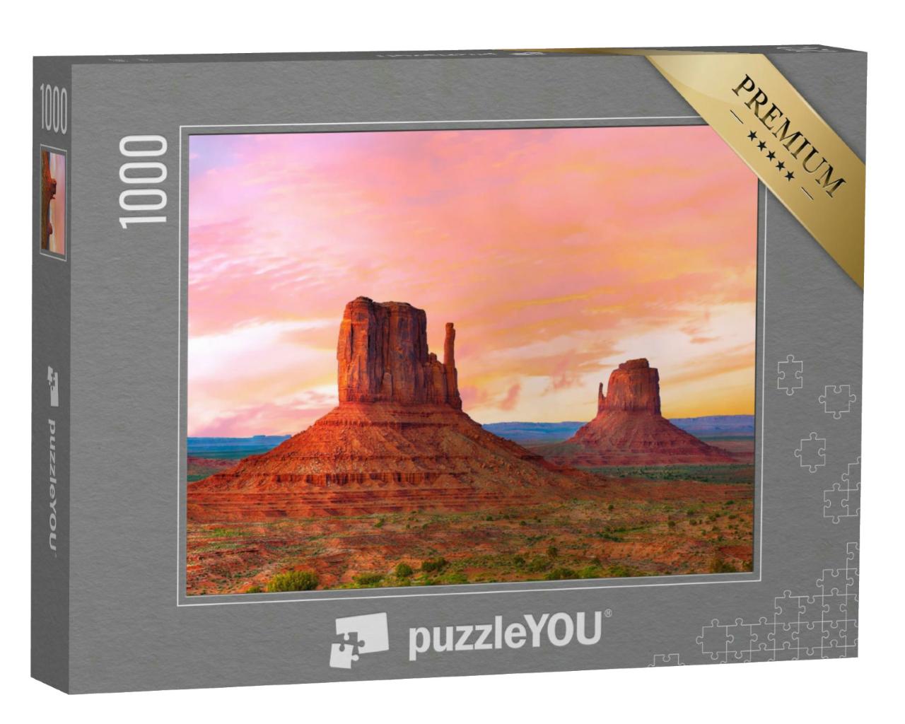 Puzzle 1000 Teile „Schöner Sonnenuntergang, Monument Valley, Utah, USA“