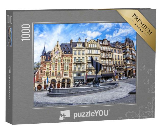 Puzzle 1000 Teile „Traditionelle Gebäude und Häuser von Brüssel, Belgien“