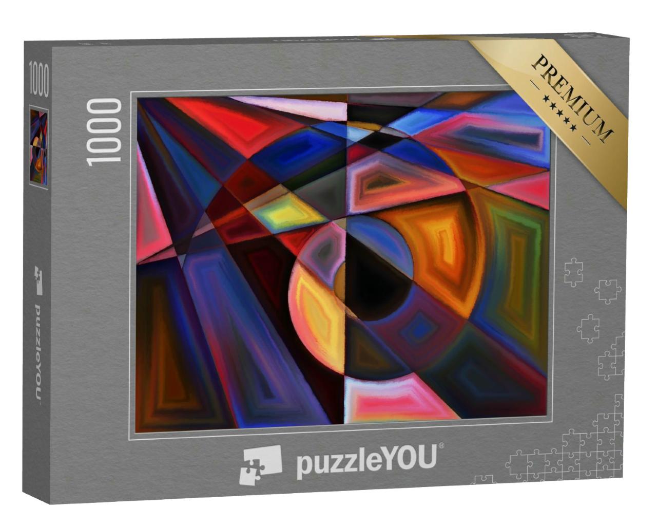 Puzzle 1000 Teile „Abstrakte Flächenaufteilung: Durch Linien unterbrochene Spirale“