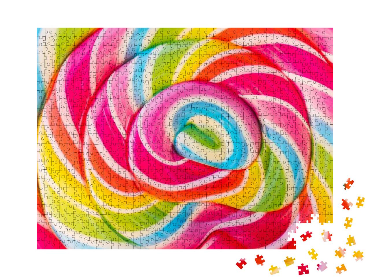 Puzzle 1000 Teile „Großer Lolli in bunten Regenbogenfarben “