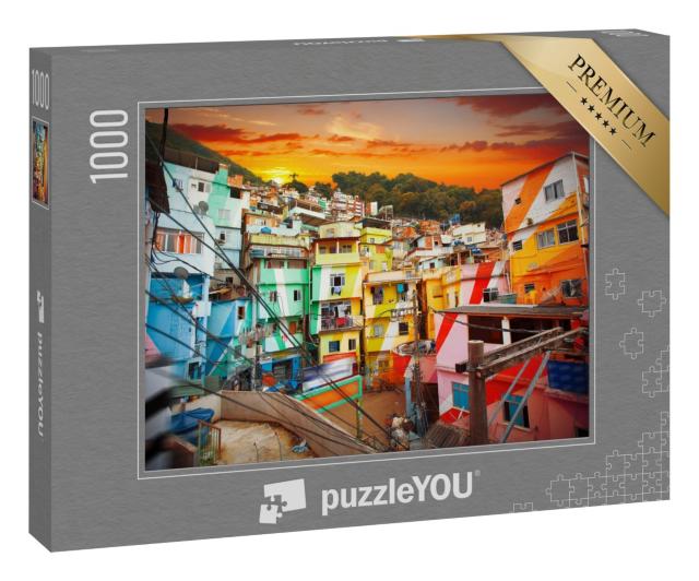 Puzzle 1000 Teile „Rio de Janeiro, Innenstadt und Favela, Brasilien“