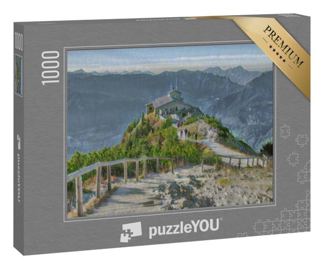 Puzzle 1000 Teile „im Kunst-Stil von Claude Monet - Kehlstein Adlerhorst, Berchtesgaden, Bayern“