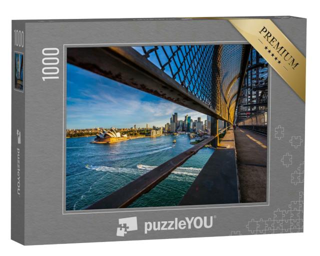 Puzzle 1000 Teile „Opernhaus auf dem Fußweg auf der Hafenbrücke, Sydney, Australien“