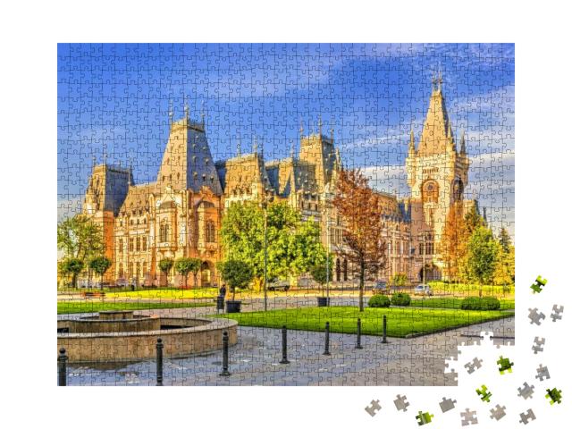 Puzzle 1000 Teile „Kulturpalast auf dem zentralen Platz in der Stadt Iasi, Moldawien, Rumänien“