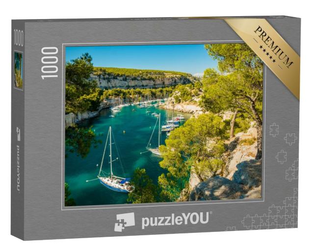 Puzzle 1000 Teile „Calanque de Port Miou - Fjord in der Nähe des Dorfes Cassis in der Provence, Frankreich“