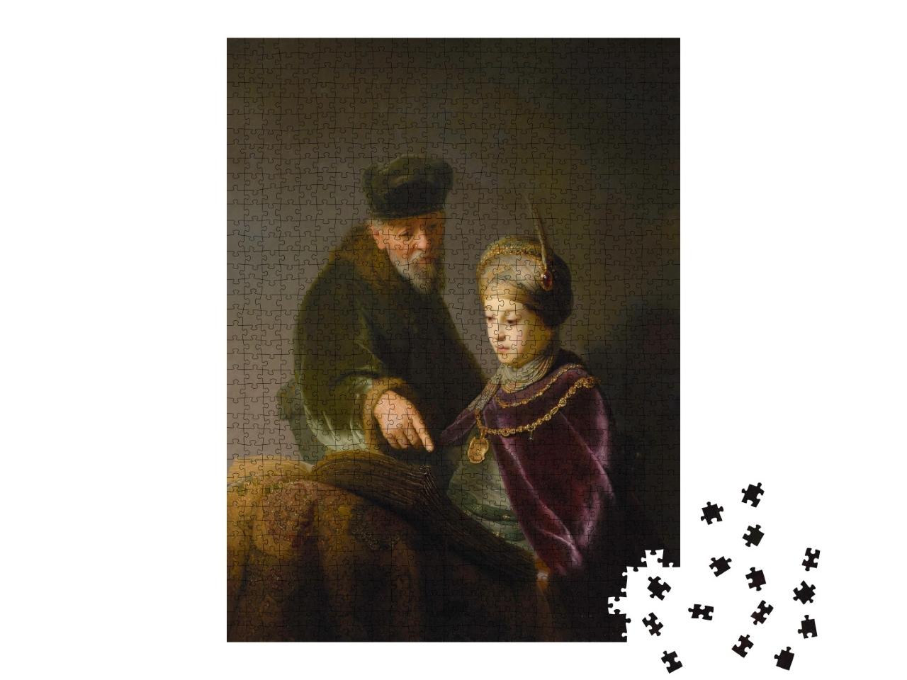 Puzzle 1000 Teile „Rembrandt - Ein junger Gelehrter und sein Tutor“